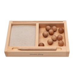 Montessori 2-delige zandbak met flashcardhouder