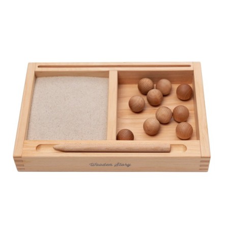 Montessori 2-delige zandbak met flashcardhouder