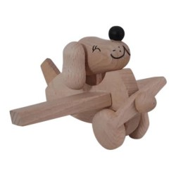 houten vliegtuig hond